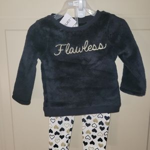 NWT Carter's 12m Girls outfit Fuzzy Sweatshirt